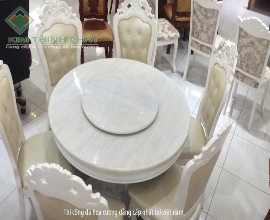 Mặt bàn tròn đá hoa cương cổ điển Mặt bàn tròn đá hoa cương cổ điển