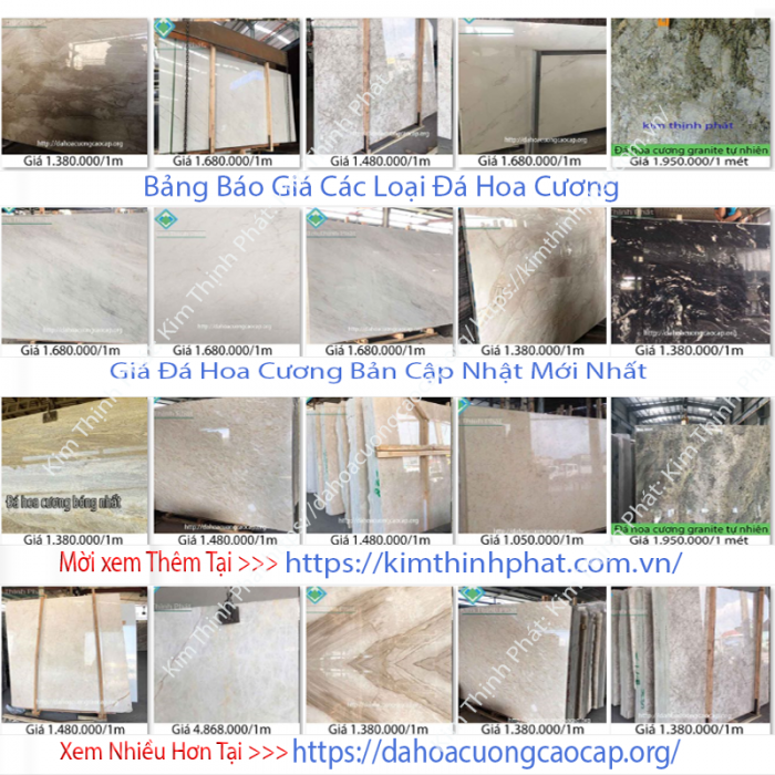 Bảng giá đá mới nhất Bảng giá đá mới nhất
