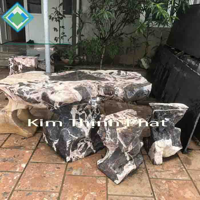 Bàn ghế đá hoa cương khối Bàn ghế đá hoa cương khối