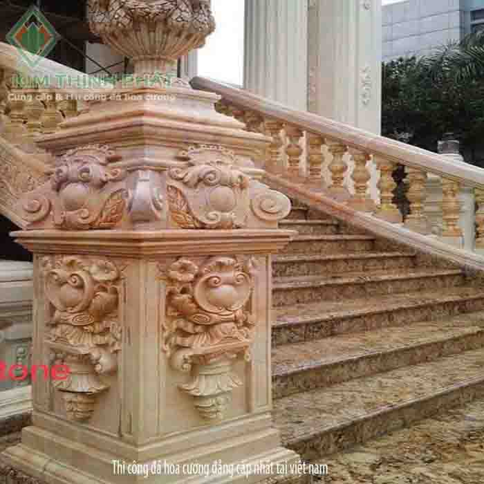 Cầu thang đá vàng hoàng gia f10 Cầu thang đá vàng hoàng gia f10