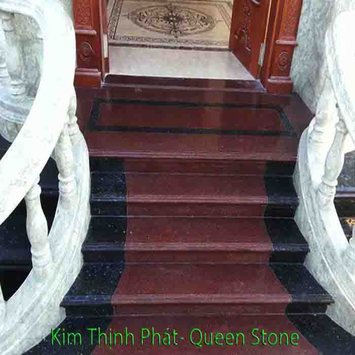 Cầu thang đá đỏ đen Cầu thang đá đỏ đen