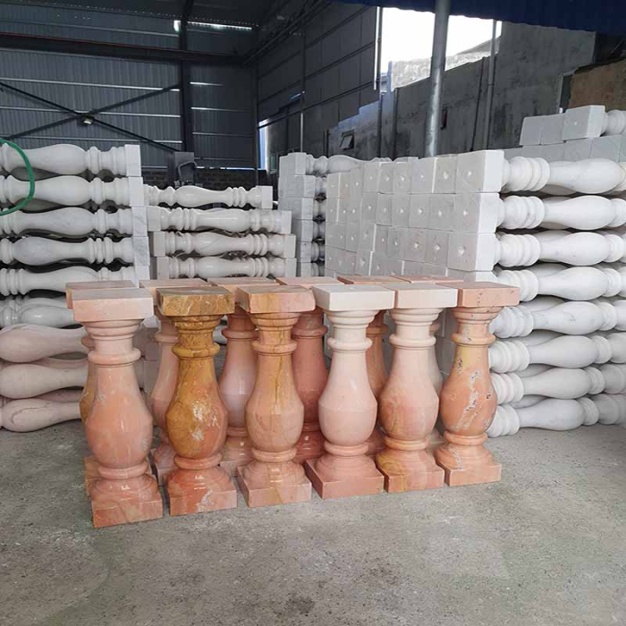 Con tiện đá hoa cương lan can màu đỏ tự nhiên Con tiện đá hoa cương lan can màu đỏ tự nhiên