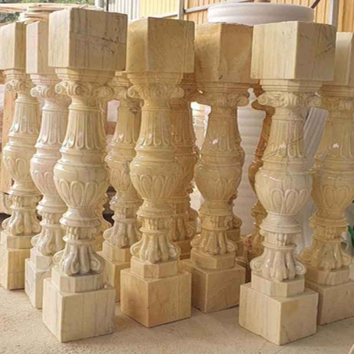 Con tiện đá hoa cương lan can màu vàng tự nhiên Con tiện đá hoa cương lan can màu vàng tự nhiên