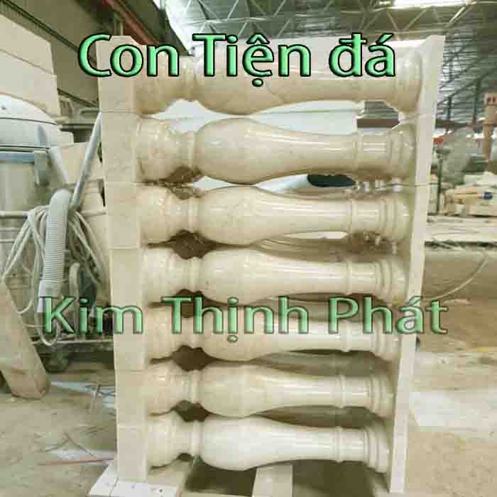 Con tiện đá lan can đá hoa cương 12 màu kem vàng thon nhỏ gọn