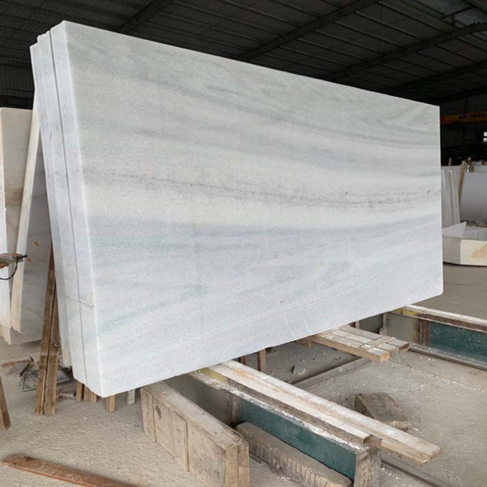 đá marble trắng vân xanh