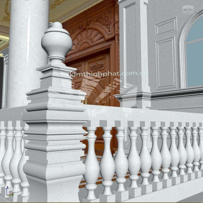 Lan can con tiện đá granite trắng 21 Lan can con tiện đá granite trắng 21
