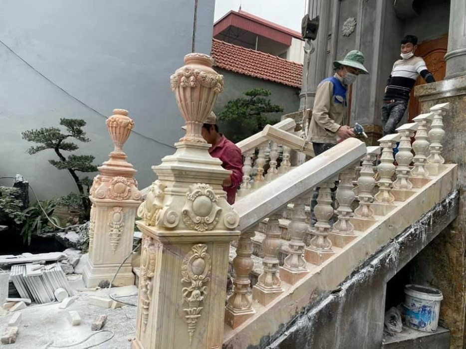 lan can con tiện đá granite vàng 1 lan can con tiện đá granite vàng 1