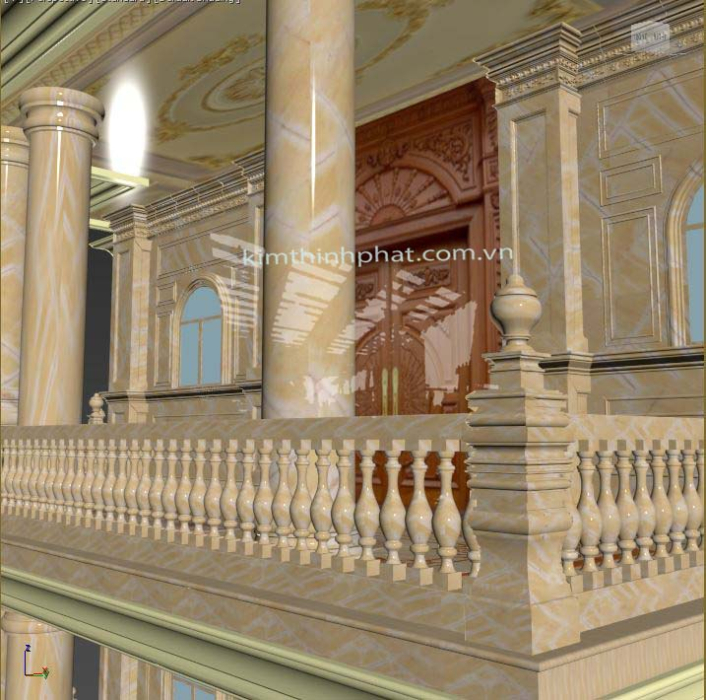 lan can con tiện đá granite vàng 13