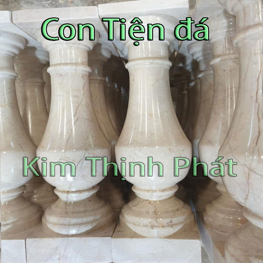 con tiện đá màu kem